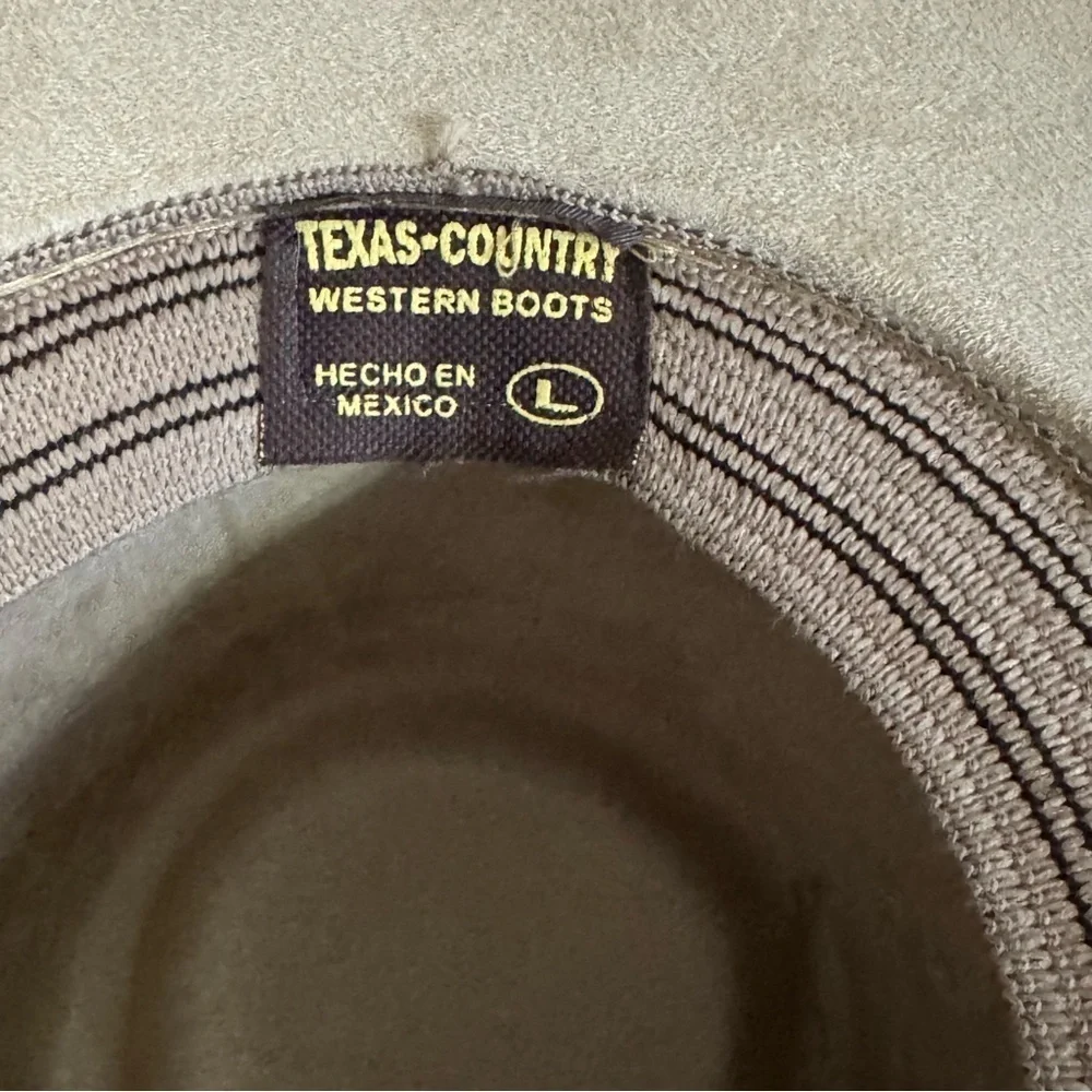 Texas Country Western Boots Authentic Suede Tan Flat Brim Cowboy Hat